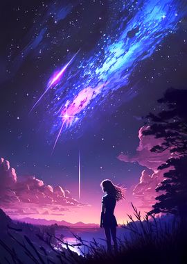 Girl and the Cosmic Sky