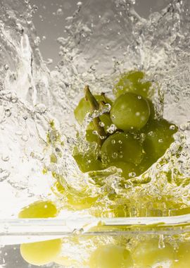 Grapes falling into water1