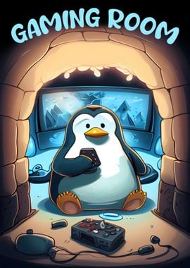 Cute Penguin Gaming Room