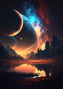 Dawn In Space Landscape