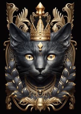 King Cat Golden Art Deco