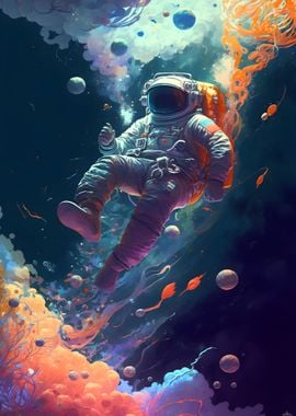 Astronaut Under Water