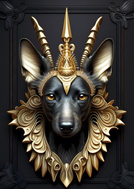 Queen Dog Golden Art Deco