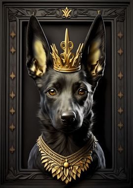 King Dog Golden Art Deco