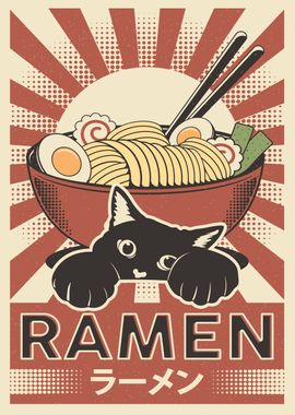 Cat and Japanese Ramen