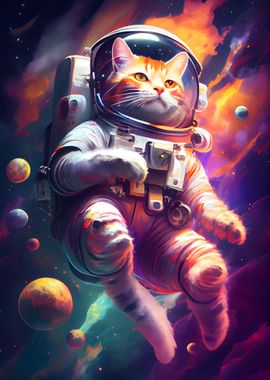 Cat Astronaut In Space