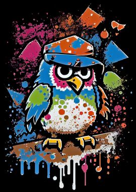 Colorful 8 Bit Owl