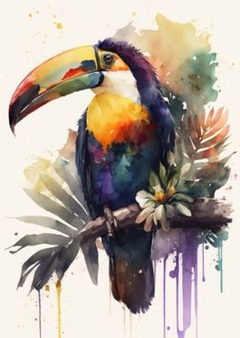 Toucan Bird watercolor