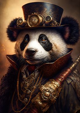 'Steampunk Panda' Poster, picture, metal print, paint by AlekSunDoor ...