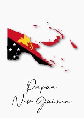 Papua New Guinea Map Flag