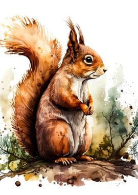 Squirrel Watercolour