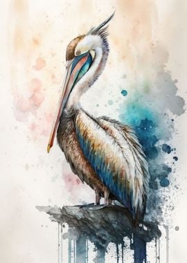 Pelican Watercolor