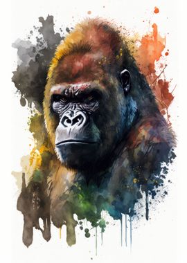 Gorilla Watercolor