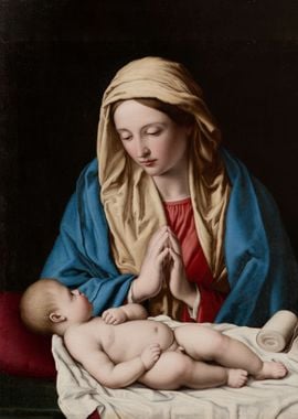 Mary worshiping the Child 