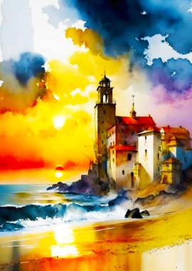 Romantic Coastal Landscape