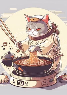 sushi cat chef japan