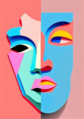 Vibrant Abstract Portrait