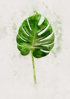 Watercolour Banana leaf