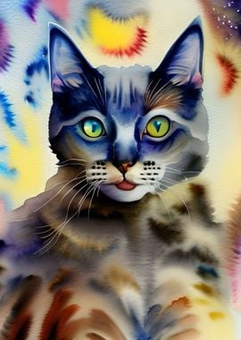 Cat Animal painted