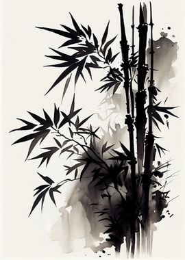 Calming Bamboo Ink Wash