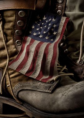 Army Boot American Flag