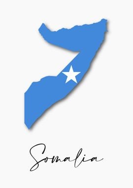 Somalia Country Map Flag