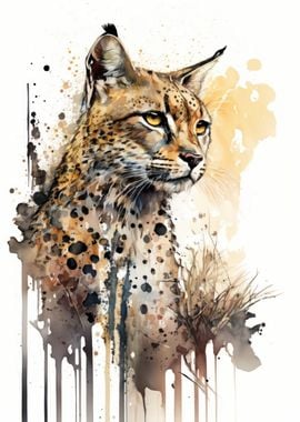 Wild Cat Watercolor