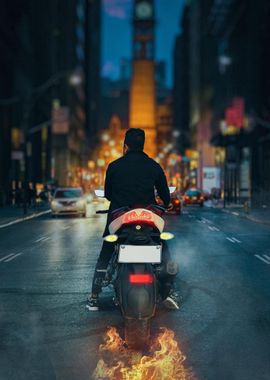 Biker in the city