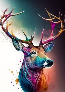 color deer in the night