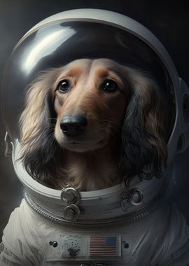 Cream Dachshund Astronaut