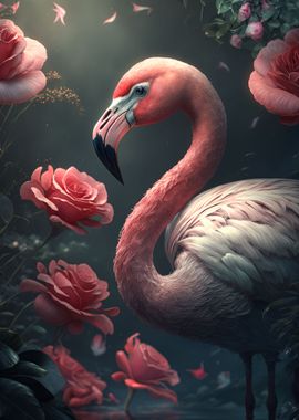 Flamingo Floral Roses