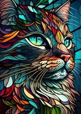 Stained Glass Cat