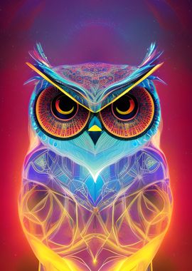 Colorful Owl Bird