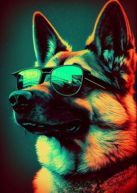 German Shepherd Retro