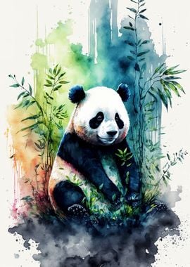 Watercolor panda