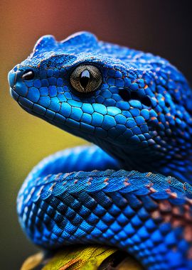 Blue Snake Portrait