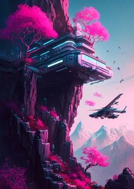 Futuristic Sakura Mountain