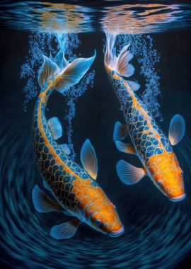 koi fish in the lake