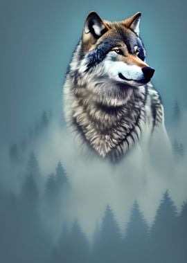 Wolf Animal in the Forest 