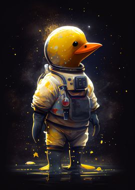 Rubber Duck Astronaut' Poster, picture, metal print, paint by  FavoritePlates
