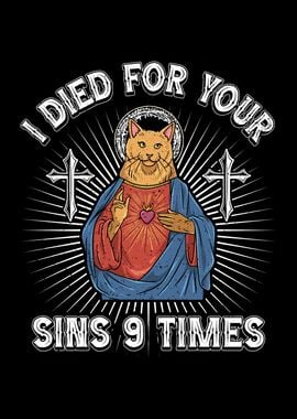 Cat as Jesus Humour for a