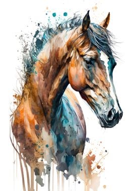 Horse in watercolor