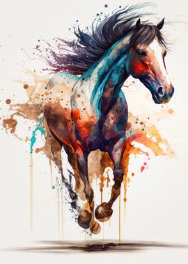 watercolor horse 