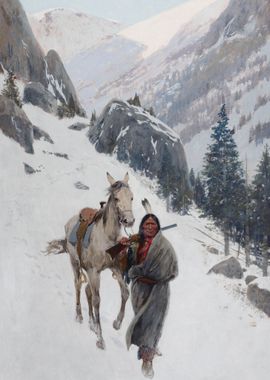 Indian Warrior With Horse