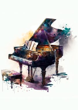 Piano watercolor