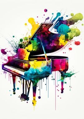 Piano watercolor