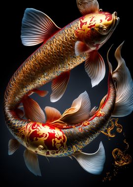 koi fish in the lake