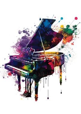 Piano watercolor