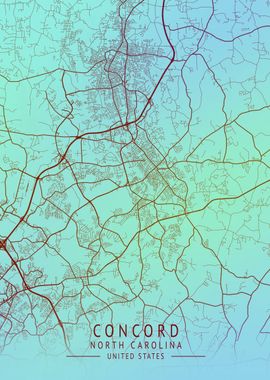 Concord USA City Map
