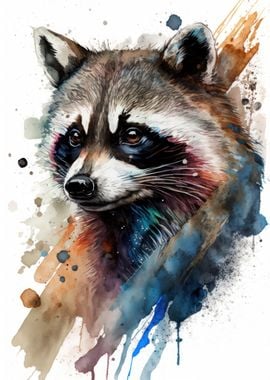 Raccoon Watercolor